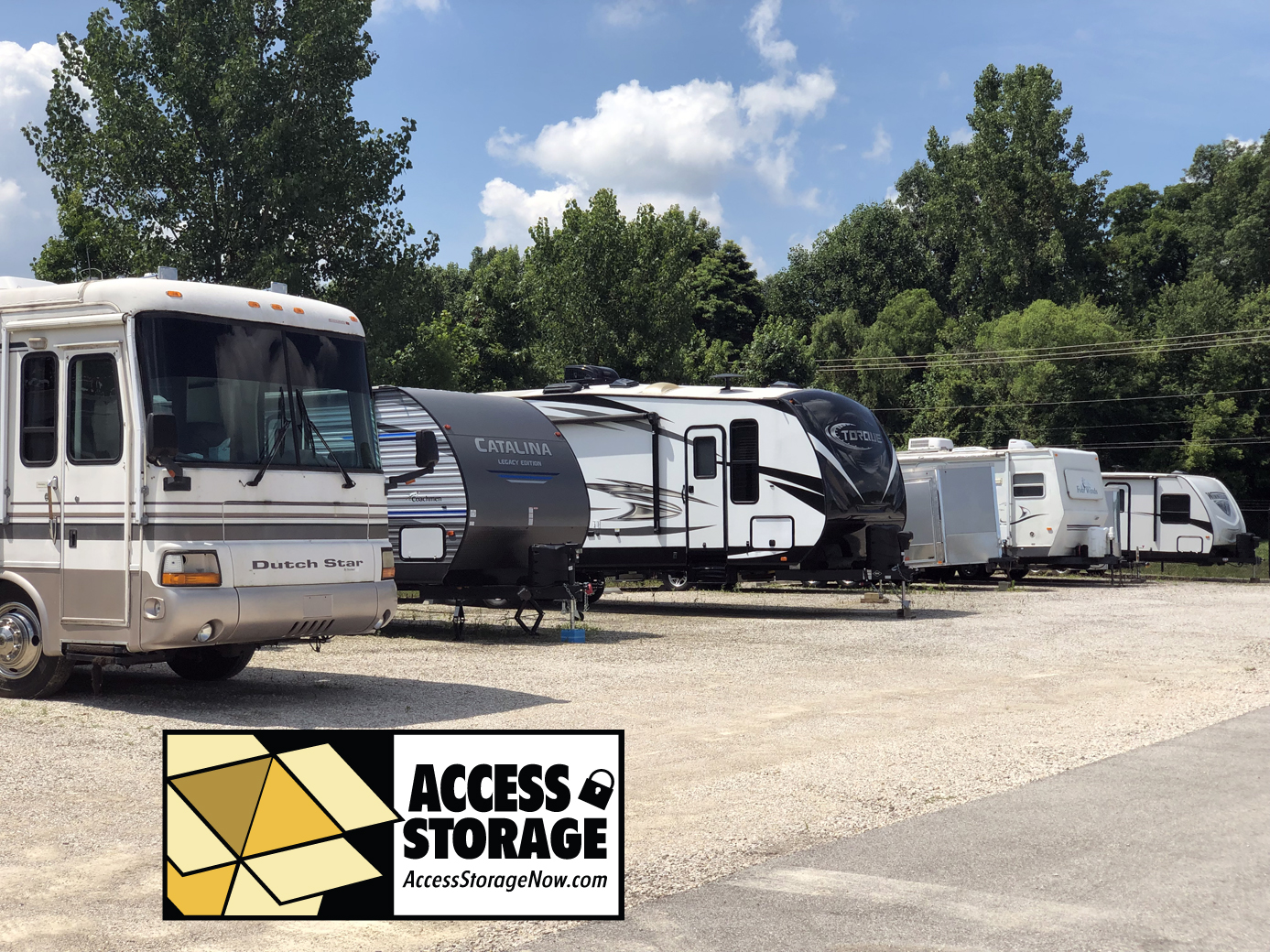 Access Storage has RV parking and storage in Jasper, Ireland, Huntingburg and Dale  to keep your RV or boat 